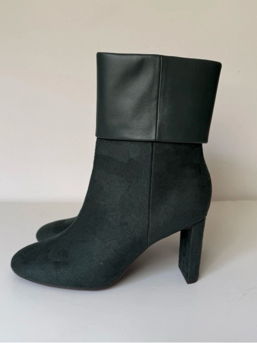 Alfani Ajojo Dark Green Suede Fold-Over Ankle Boots - Size 11 - Worn Once! - Picture 4 of 5